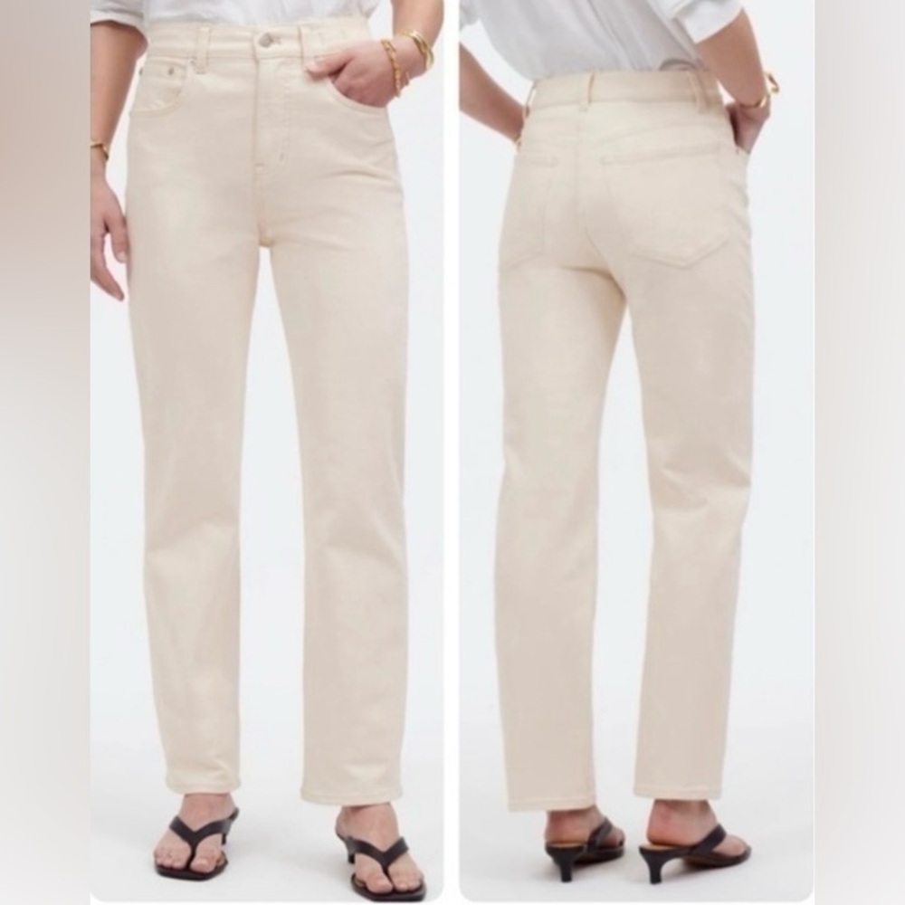 Madewell The 90s Straight High Rise Jeans Vintage Canvas Cream 🌴 - Picture 4 of 15